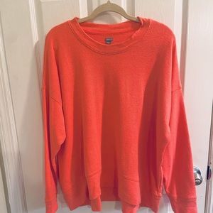 Neon Salmon Oversized Lightweight Aerie Sweatshirt